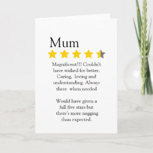 Funny, 4.5 star Mum rating and review, Card