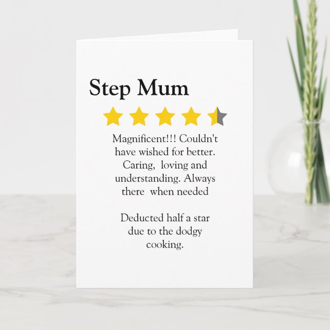Funny 4.5 star step Mom rating trendy Card (Front)
