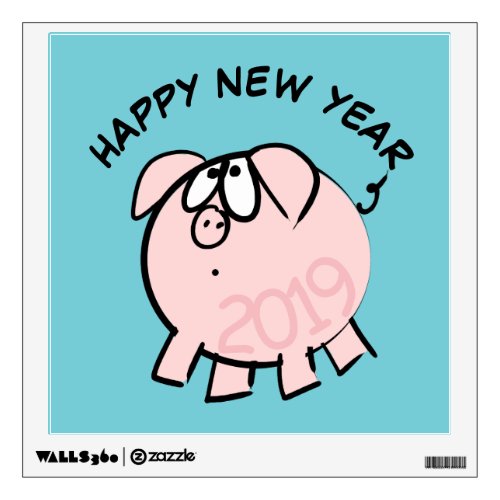 Funny 4 Cartoon Illustration Pig  Year 2019 Decal