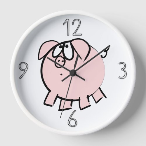 Funny 4 Cartoon Illustration Pig Year Birthday WC4 Clock