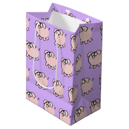 Funny 4 Cartoon Pig  Baby Choose Color M Gift Medium Gift Bag