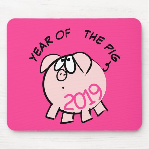 Funny 4 Cartoon Pig  Year 2019 Choose Color MouseP Mouse Pad