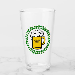 Funny 4 Leaf Clover Beer Glass