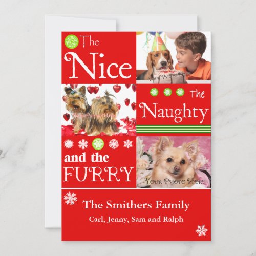 Funny 4 Photo Family Christmas Card