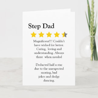 Funny, 4 star step Dad rating and review, Card