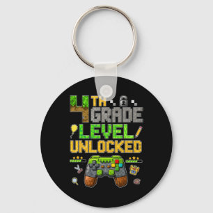 Funny 4th Grade Level Unlocked Ck To School Gamer  Keychain