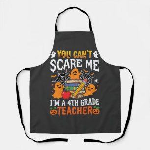 Funny 4th Grade Teacher Halloween Ghost Apron