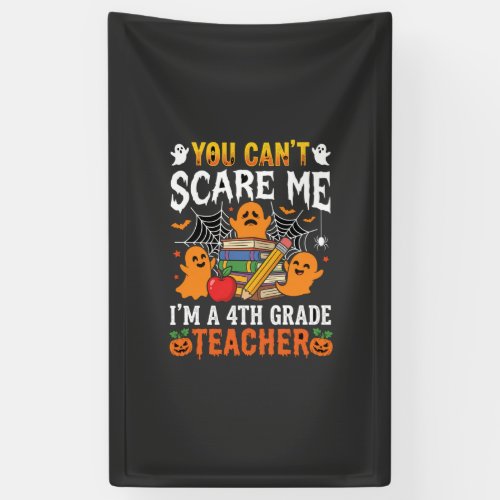 Funny 4th Grade Teacher Halloween Ghost Banner