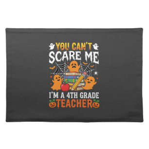 Funny 4th Grade Teacher Halloween Ghost Cloth Placemat