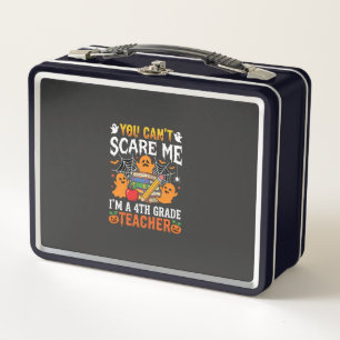 Funny 4th Grade Teacher Halloween Ghost Metal Lunch Box