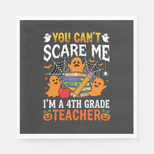 Funny 4th Grade Teacher Halloween Ghost Napkins