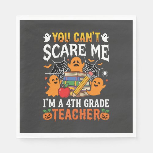 Funny 4th Grade Teacher Halloween Ghost Napkins