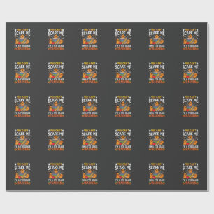 Funny 4th Grade Teacher Halloween Ghost Wrapping Paper