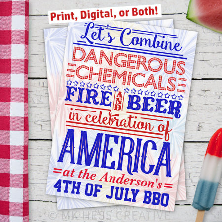 Funny 4th Of July Bbq Party | Humorous Barbecue Invitation