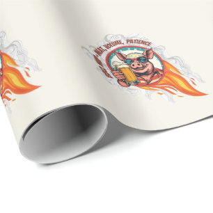 Funny 4th of July  BBQ Pig Beer Mug   Grill Master Wrapping Paper
