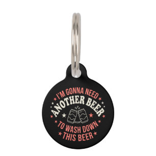 Funny 4th of July Beer Shirt Retro Another Beer Pet ID Tag