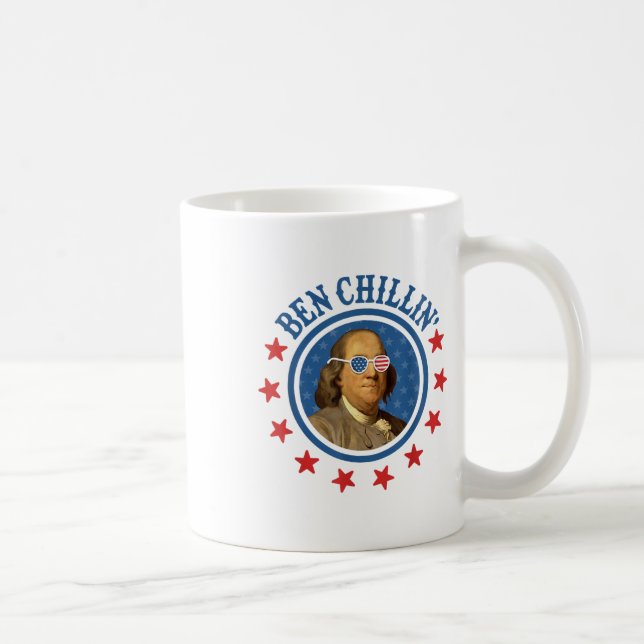 Funny 4th Of July _ Ben Chillin _ Ben Franklin Usa Coffee Mug (Right)