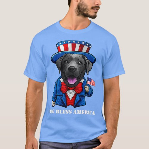 Funny 4th Of July Black Lab Dog  T_Shirt
