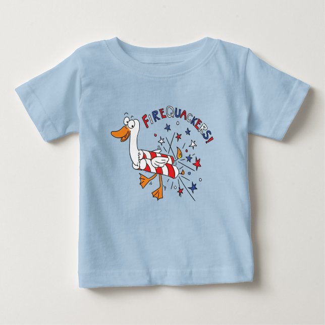 Funny 4th of July Duck Cute Kids Baby T-Shirt (Front)