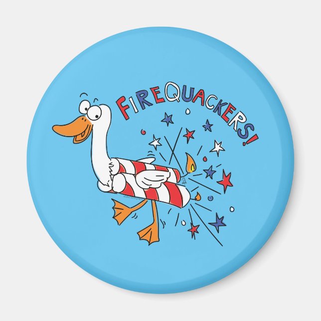 Funny 4th of July Duck Cute Kids Magnet (Front)