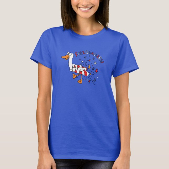 Funny 4th of July Duck Cute Kids T-Shirt (Front)