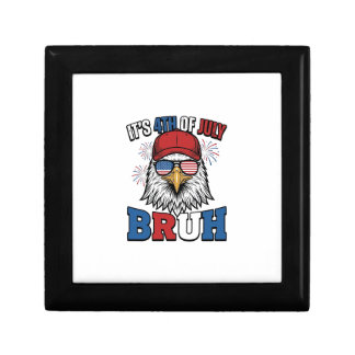 Funny 4th of July Eagle Bruh Patriotic Shirt Desig Gift Box