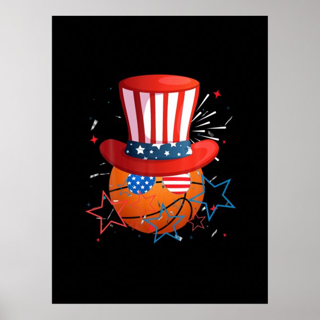 Funny 4Th Of July For Basketball Lovers Poster (Front)