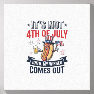 Funny 4th Of July Hot Dog Vintage Patriotic Shirt_ Canvas Photo Tile