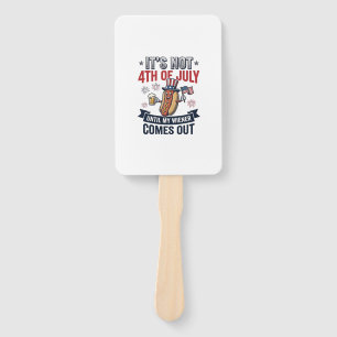 Funny 4th Of July Hot Dog Vintage Patriotic Shirt_ Hand Fan