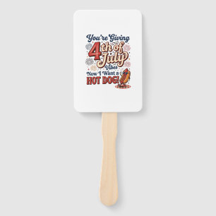 Funny 4th of July Hot Dog Vintage Shirt Design_1 Hand Fan