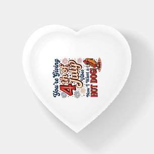 Funny 4th of July Hot Dog Vintage Shirt Design_1 Paperweight
