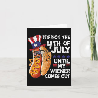 Funny 4th Of July Hot Dog Wiener Comes Out Bbq Par Card