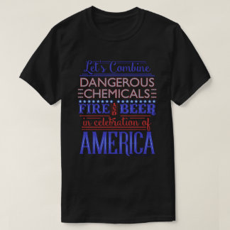 Funny 4th of July Independence Beer Fireworks Dark T-Shirt