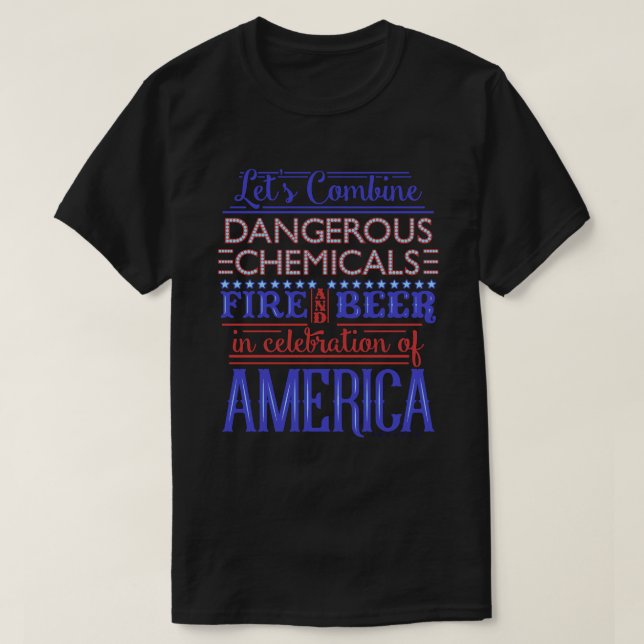 Funny 4th of July Independence Beer Fireworks Dark T-Shirt (Design Front)