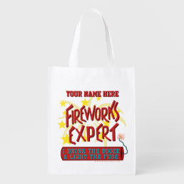 Funny 4th of July Independence Fireworks Expert Grocery Bag