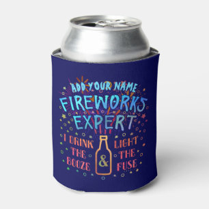 Funny 4th of July Independence Fireworks Expert V2 Can Cooler