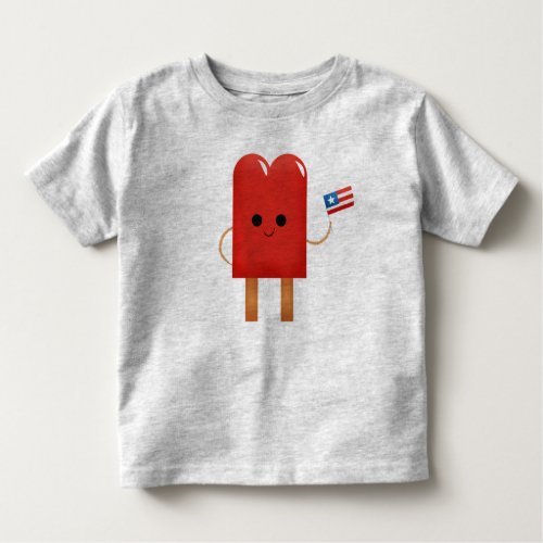 Funny 4th of July Red Popsicle With Flag Toddler T_shirt