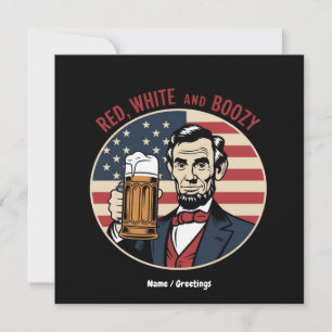 Funny 4th of July Red White and Boozy Invitation
