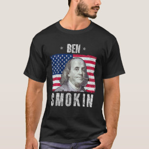 Funny 4th Of July Shirt Ben smoking weed USA Patri