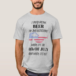 Funny 4th Of July Shirts I only drink Beer