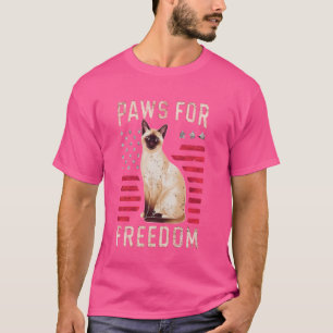 Funny 4Th of July Siamese Cat Lover American Patri T-Shirt