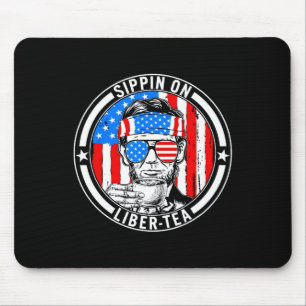 Funny 4th Of July Sippin On Liber-tea Liberty Usa Mouse Pad