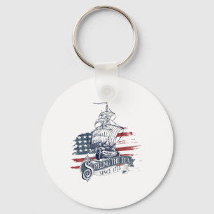 Funny 4th Of July Spilling The Tea Since 1773 Four Keychain