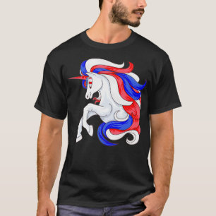 Funny 4th Of July Unicorn American Flag Patriotic  T-Shirt