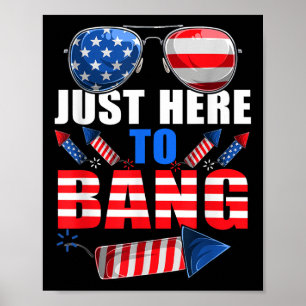 Funny 4th Of July Usa Sungles Fireworks Bang Patri Poster