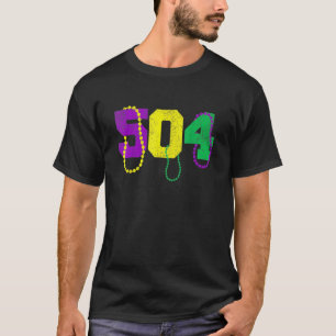 Funny 504 New Orleans Mardi Gras Apparel Vintage M T-Shirt
