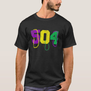 Funny 504 New Orleans Mardi Gras Apparel, Vintage  T-Shirt