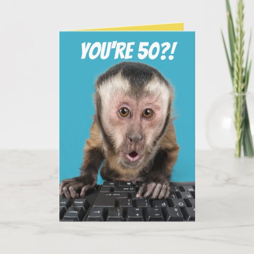 Funny 50 I Demand A Recount Birthday Monkey Card