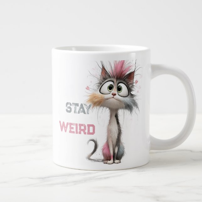 Funny 50 Plus Cat Aging Giant Coffee Mug (Right)
