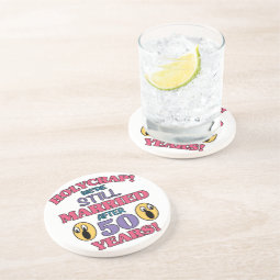 Funny 50th Anniversary Sandstone Coaster 